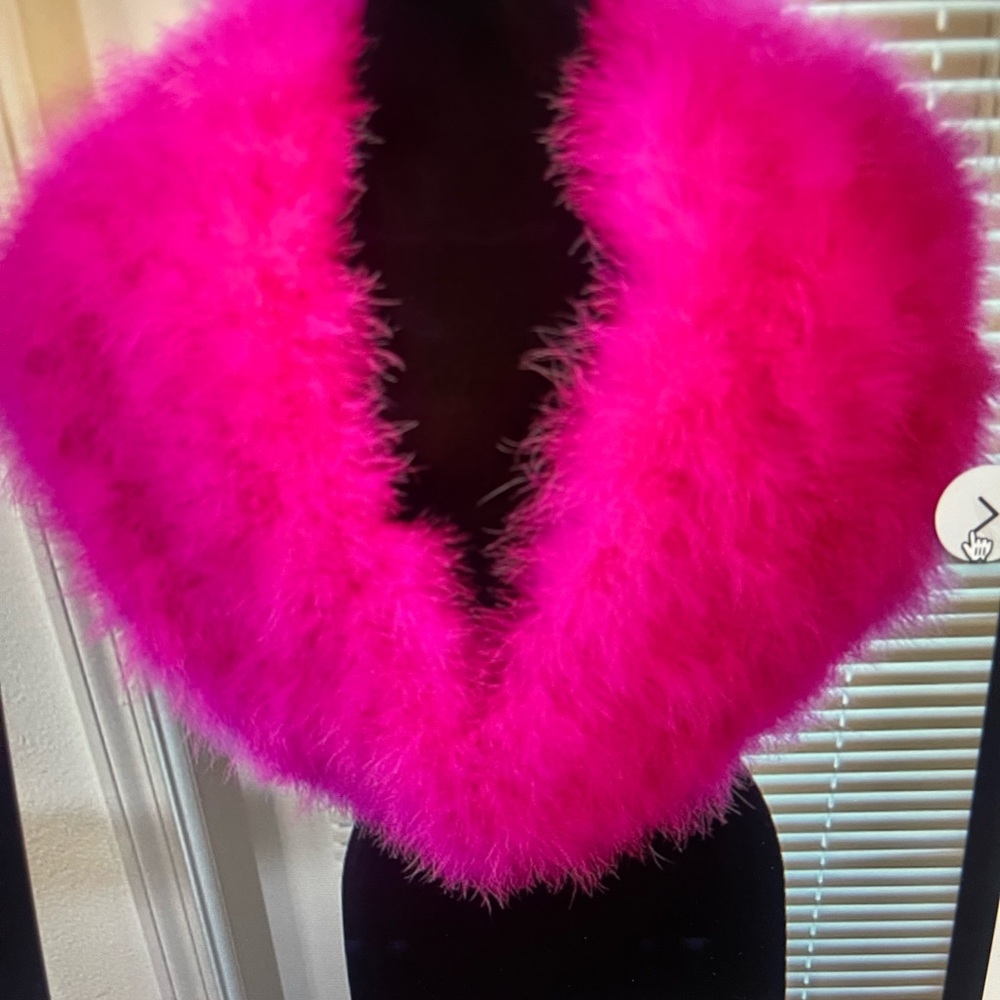 Barbie hot pink marabou feather shawl